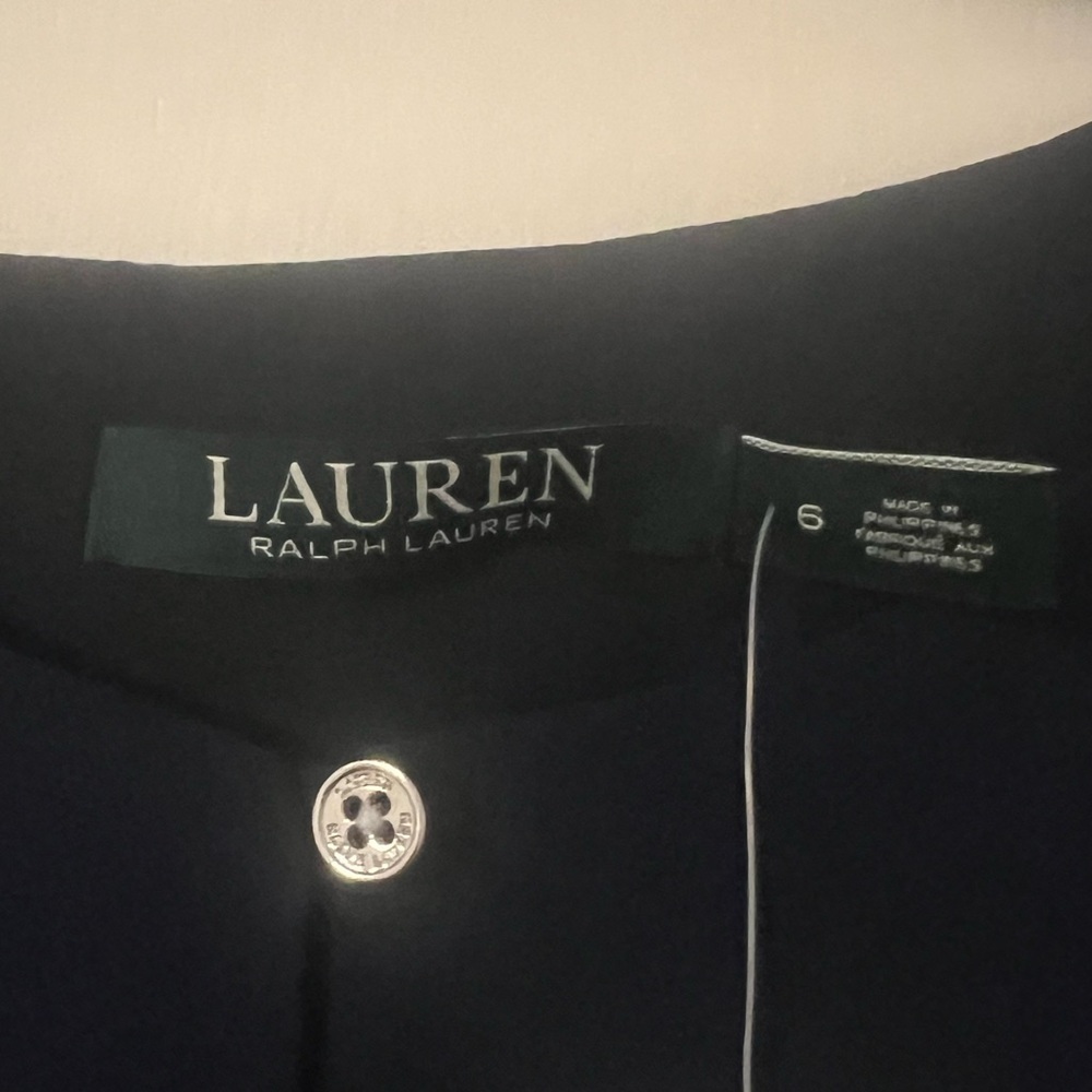 NWT Lauren Ralph Lauren Classic Navy sleeveless dress size 6 (W131) - Picture 3 of 11